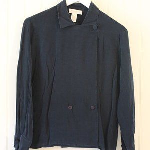 Jones New York ✤ SILK Vintage Button Over Blouse